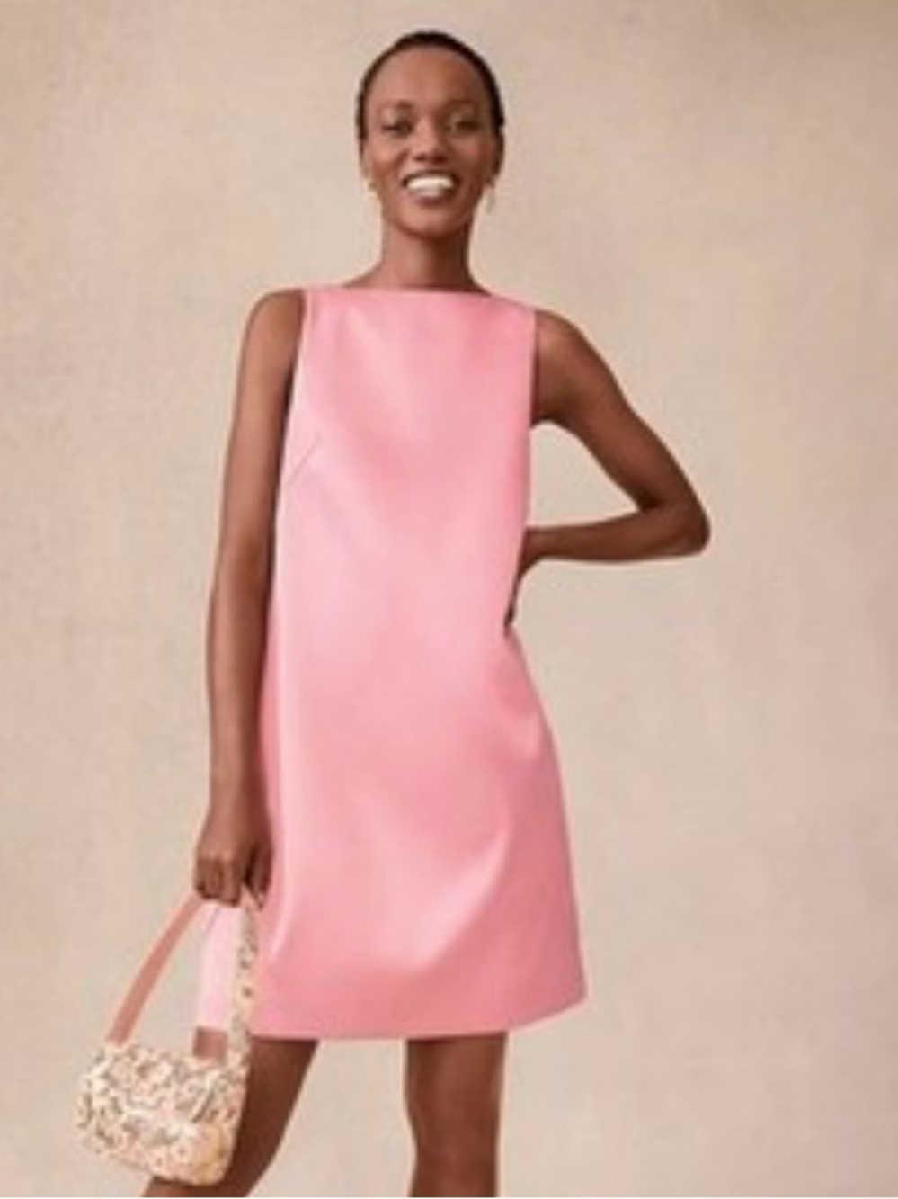LOFT Pink Sleeveless Shift Mini Dress